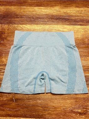 Blue Seamless High Waisted Workout Biker Shorts